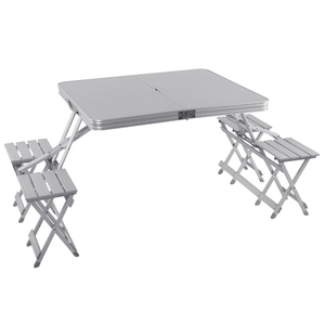 悠胜美simpleme铝合金折叠桌椅 户外旅行用品便携野餐沙滩休闲连体桌椅组合OW-82