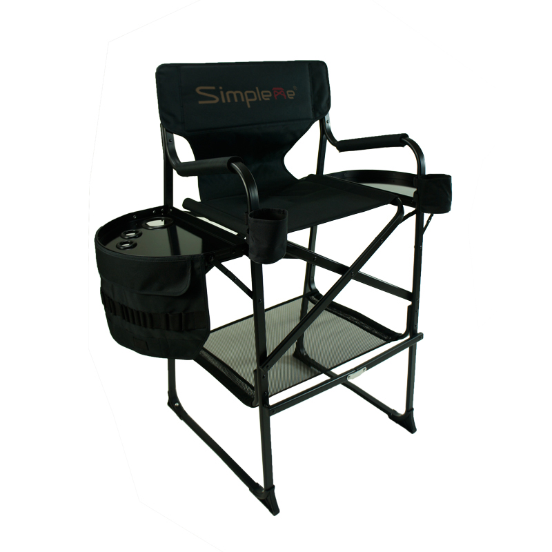 ins网红折叠高脚铝合金专业导演椅化妆椅黑色轻便美发椅美容椅D65ML29T