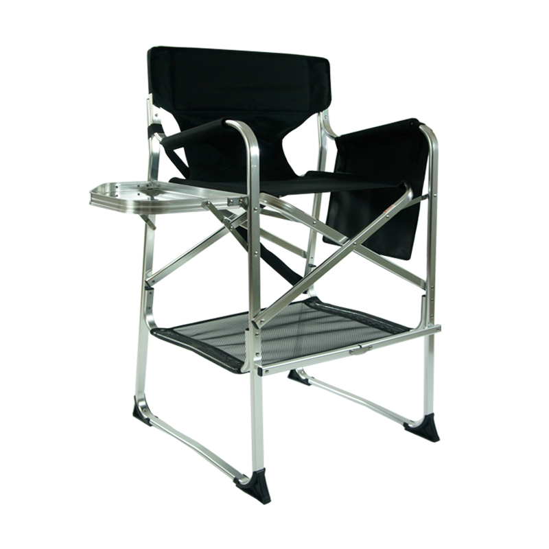 Onwaysports银色铝合金折叠美容椅美发椅高脚靠背户外化妆椅OW-N65TS